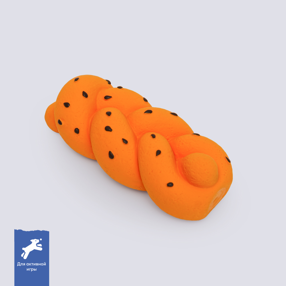 

RURRI Игрушка для собак Булка, 13,8х5,8х4 см, Разноцветный