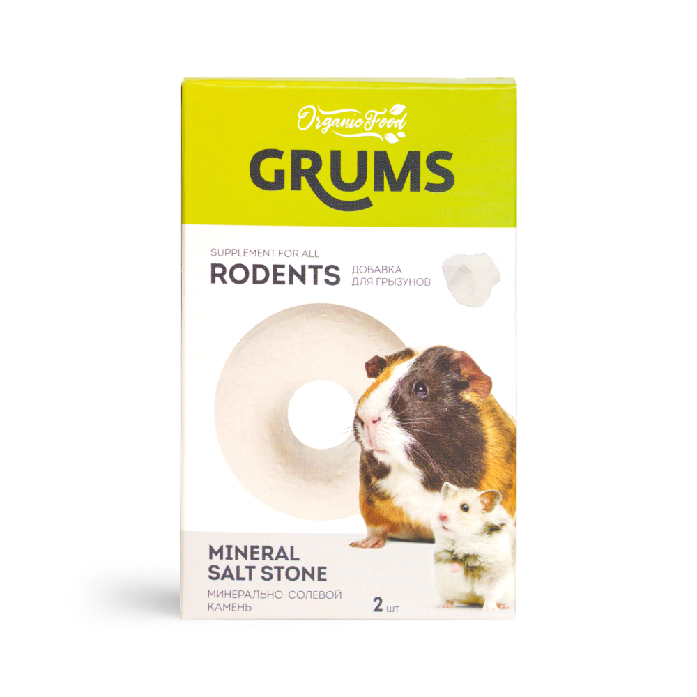 GRUMS Лакомство Минерально-солевой камень для грызунов, 2 шт