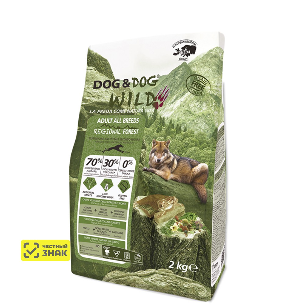 Dog & Dog Wild Regional Forest Сухой корм для собак, с кабаном, 2 кг