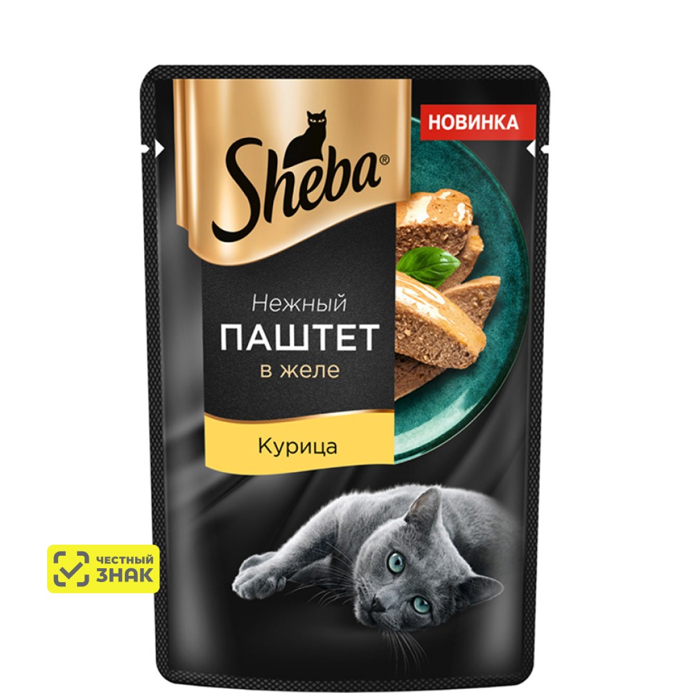

Sheba Влажный корм (пауч) для кошек, с паштетом из курицы в желе, 75 гр.