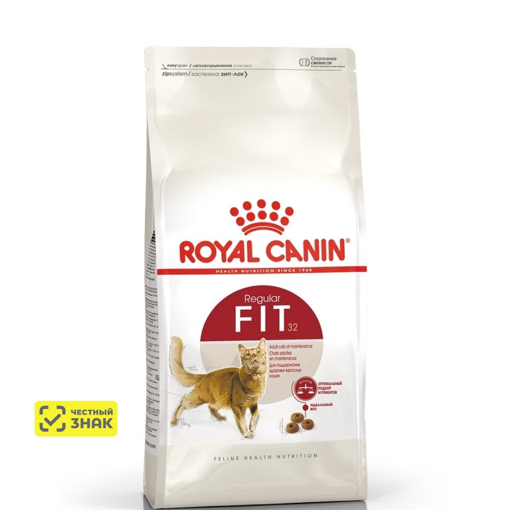 Royal Canin Fit 32 Regular Сухой корм для бывающих на улице кошек в возрасте от 1 до 7 лет, 2 кг
