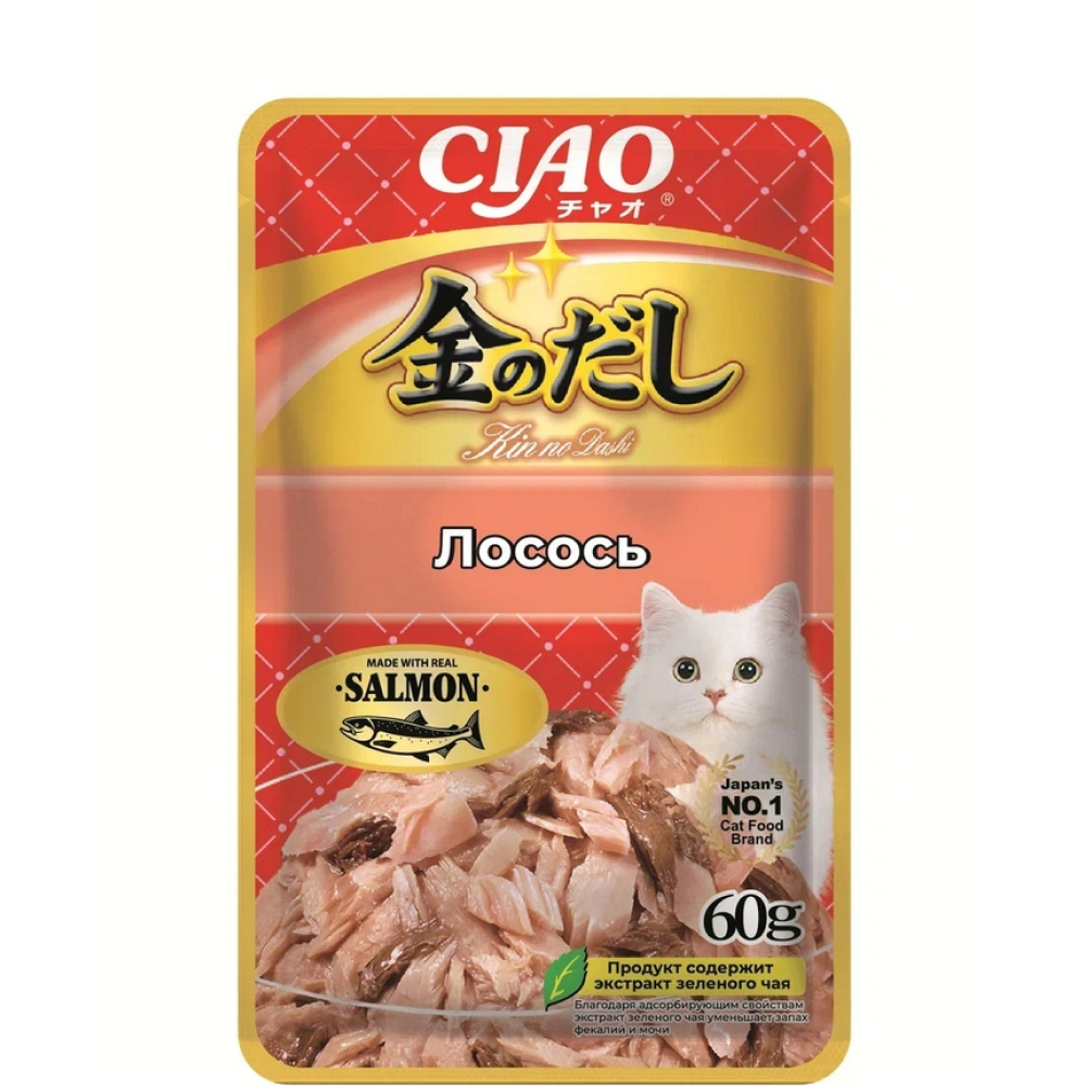 INABA CIAO Kinnodashi Влажный корм для кошек, с лососем, 60 гр