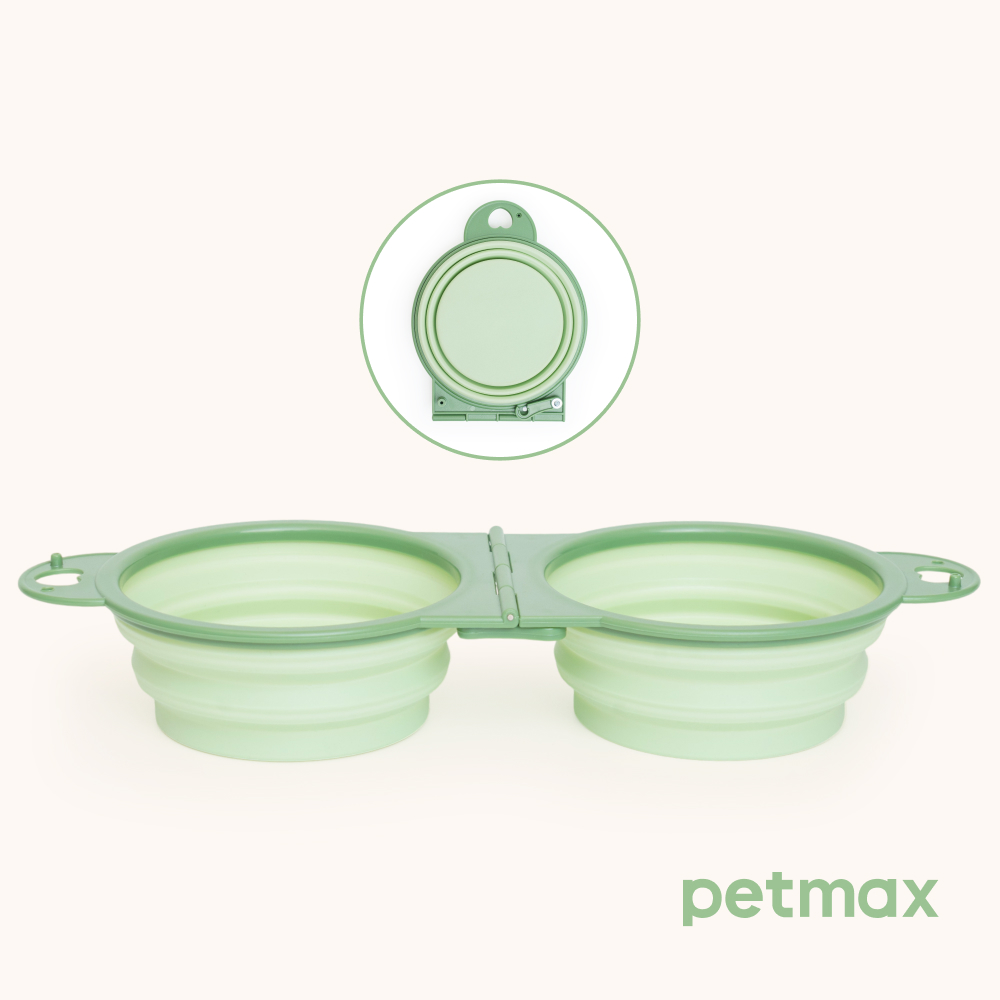 

Petmax Миска складная двойная для кошек и собак, 2х350 мл, зеленый