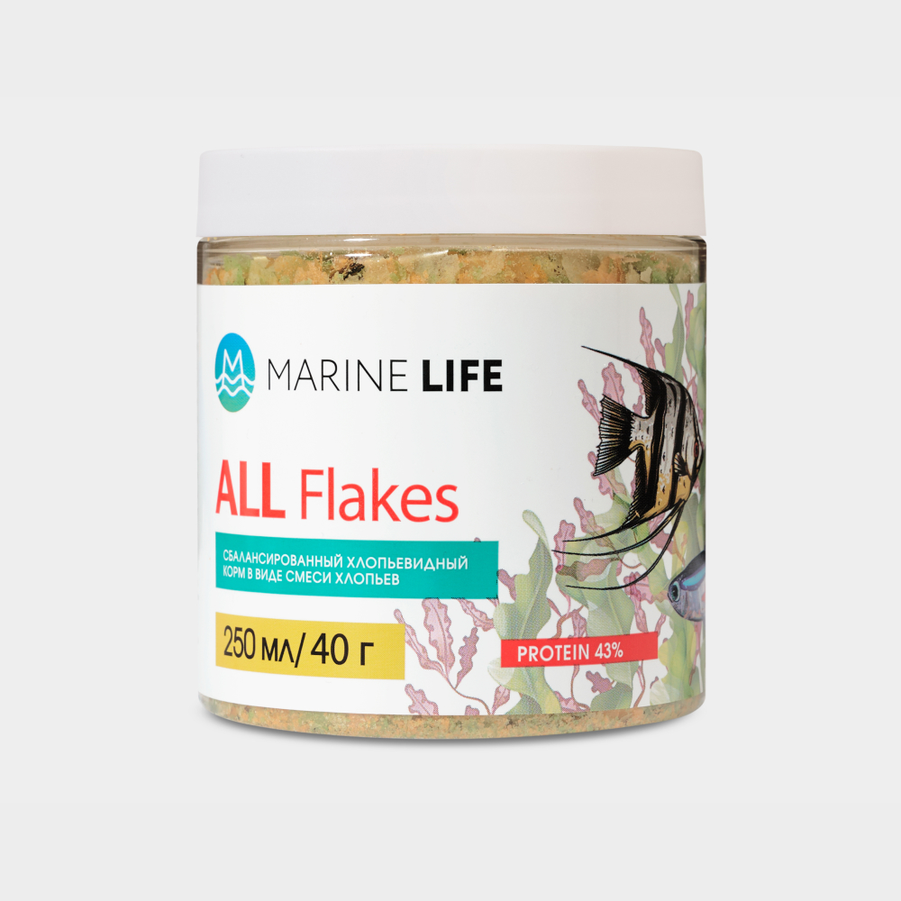 Marine life All Flakes Корм для рыб в хлопьях, 40 гр