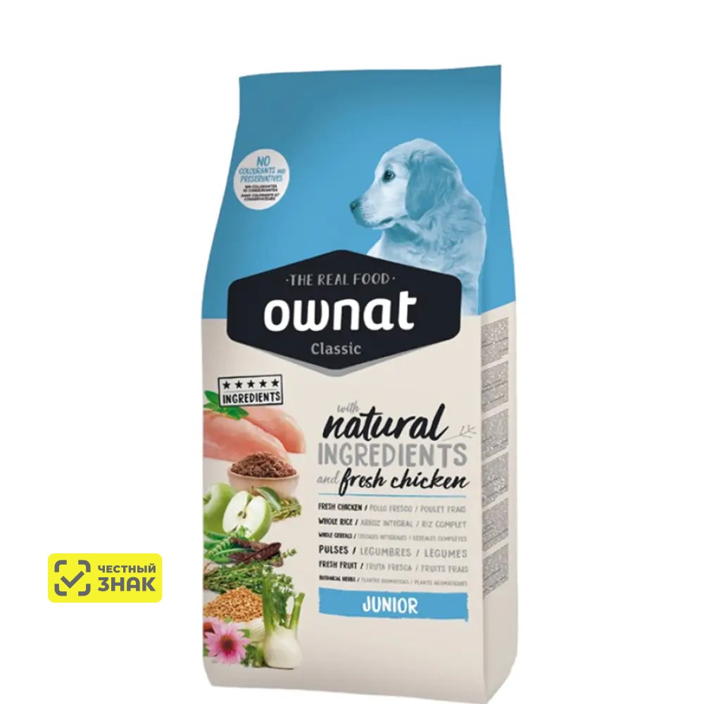 Ownat Junior Classic Сухой корм для щенков, с курицей, 4 кг