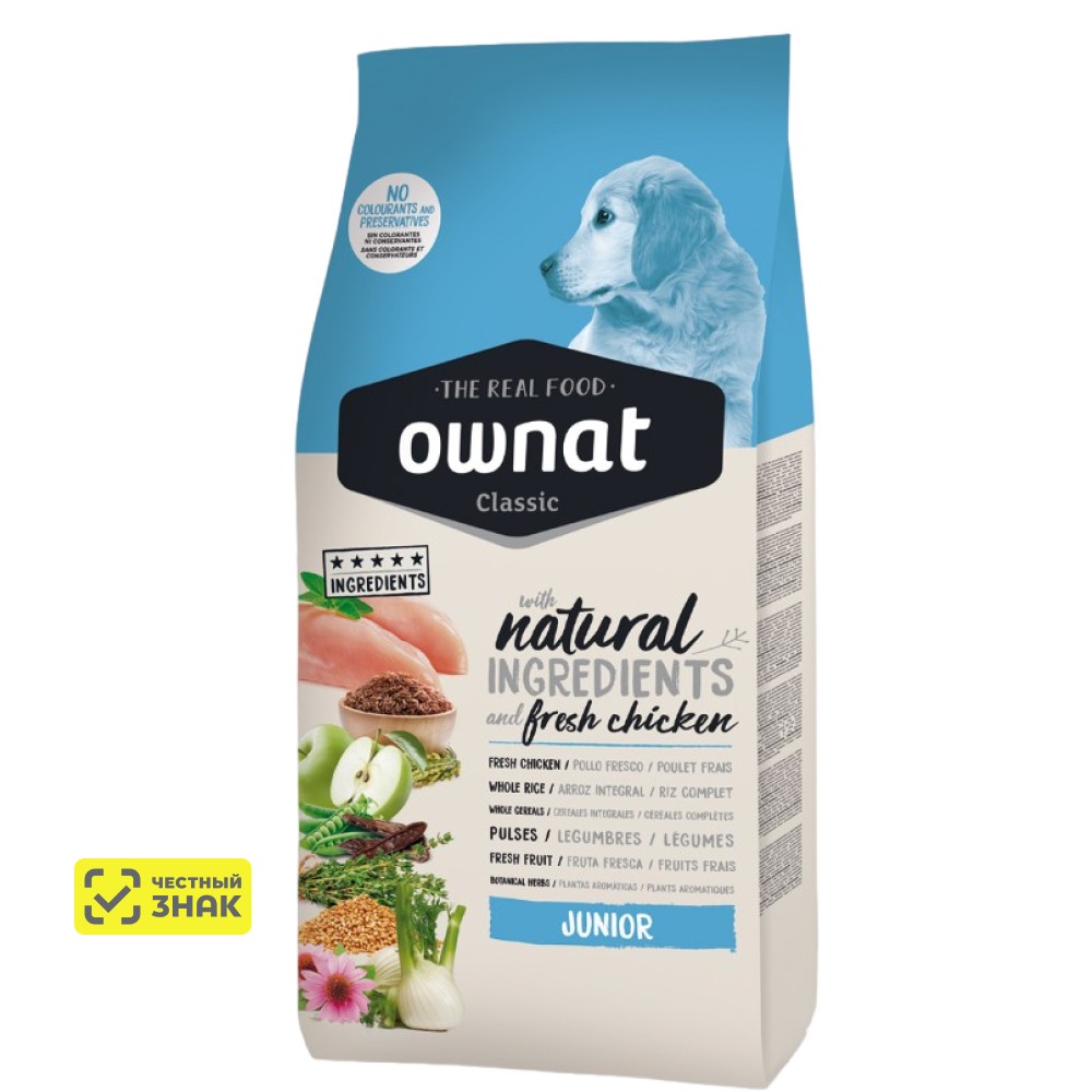Ownat Junior Classic Сухой корм для щенков, с курицей, 12 кг