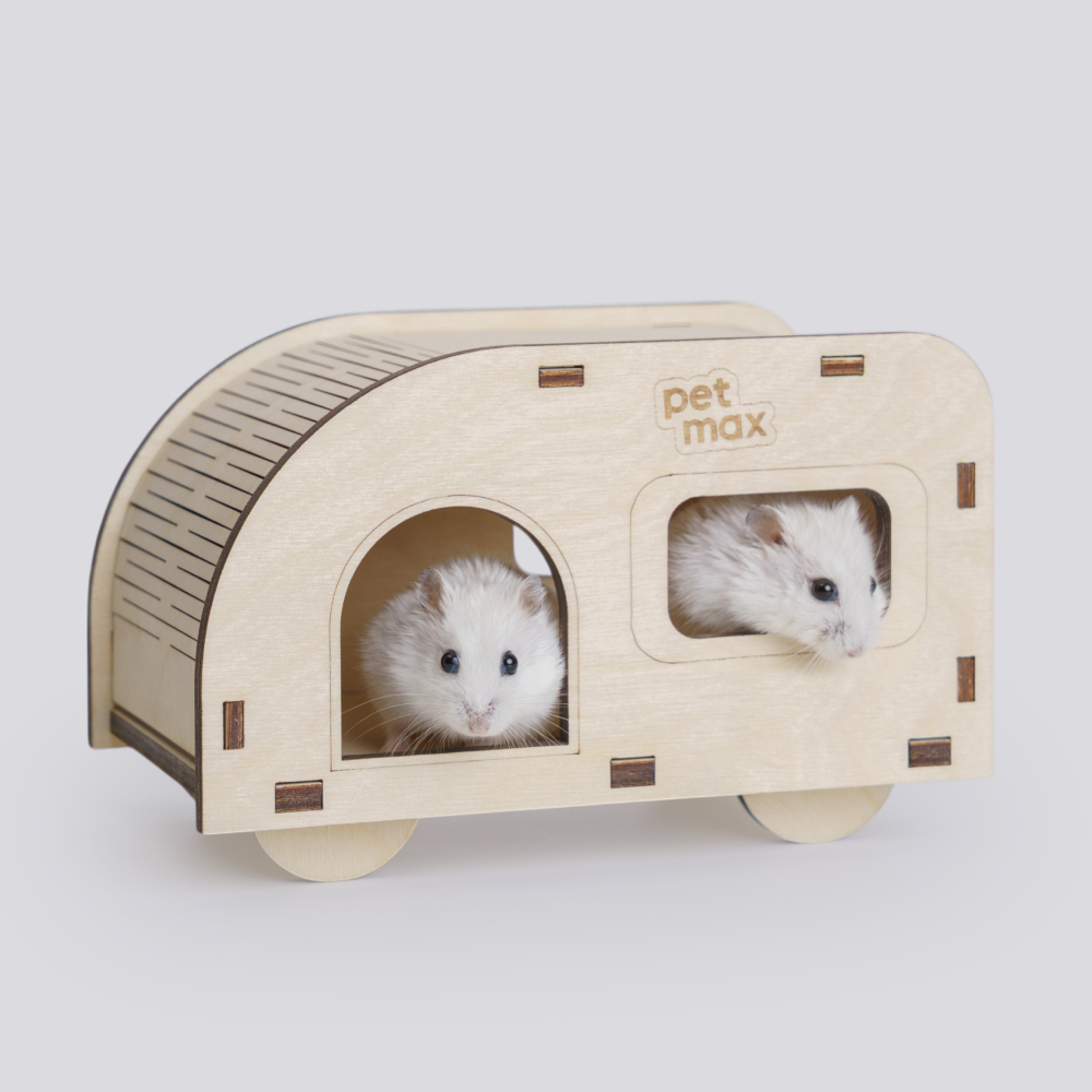 Petmax Домик-автобус для грызунов, 18х12х12 см