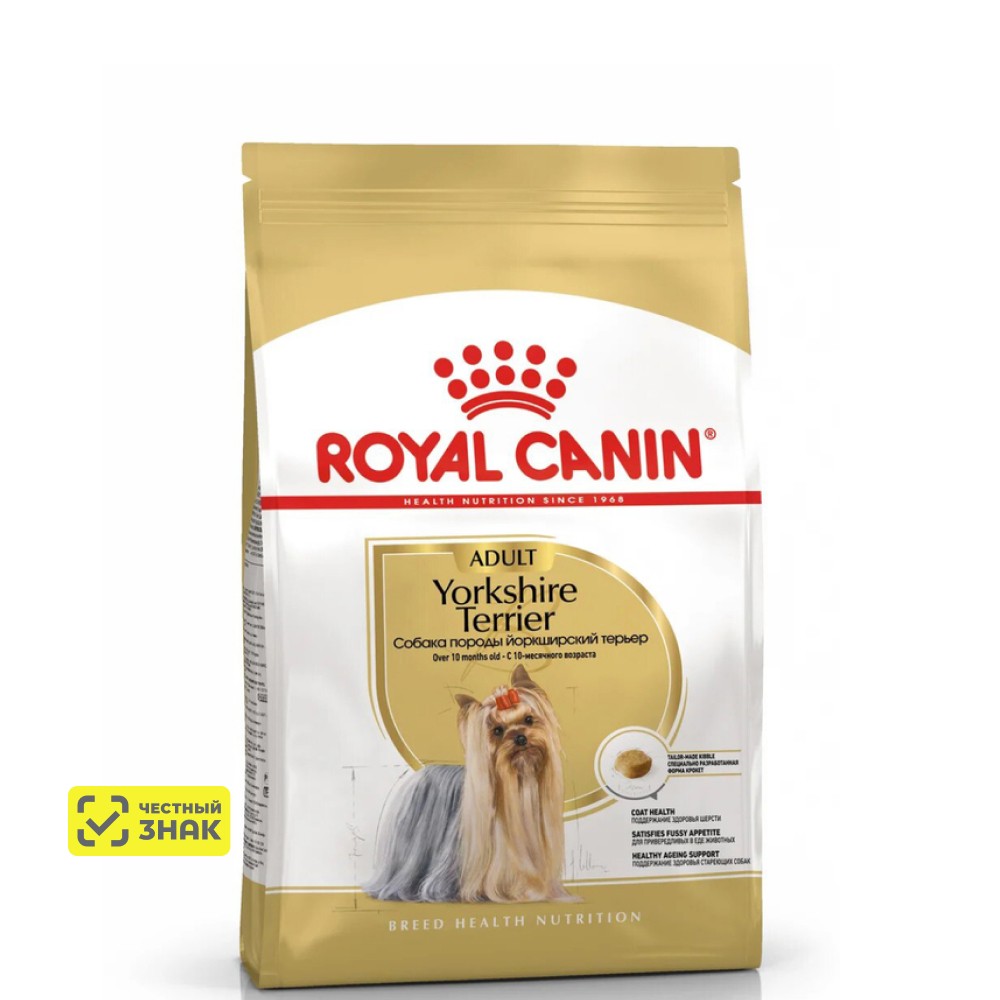 Royal Canin Yorkshire Terrier Adult Сухой корм для собак породы йоркширский терьер старше 10 месяцев, 1,5 кг