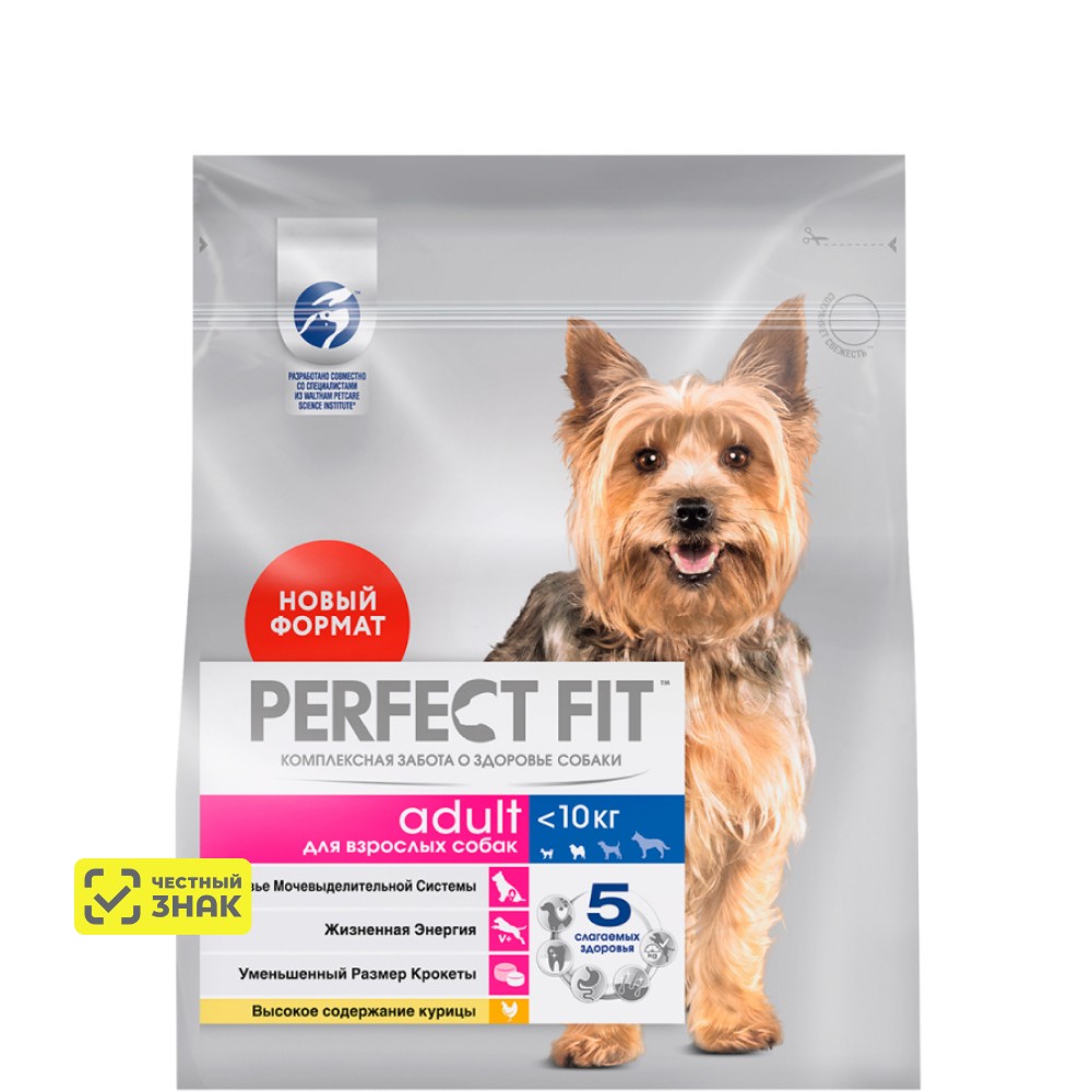 

Perfect Fit Сухой корм для собак мелких и миниатюрных пород, с курицей, 1,2 кг