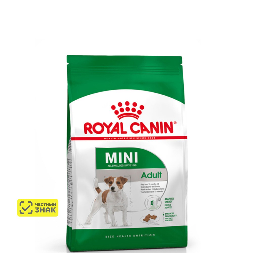 Royal Canin Mini Adult Сухой корм для взрослых собак мелких размеров в возрасте от 10 месяцев до 8 лет, 800 гр.