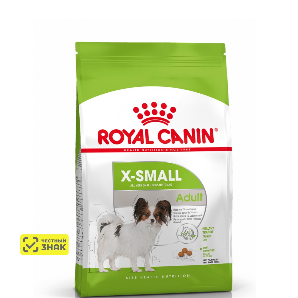 Royal Canin X-Small Adult Сухой корм для миниатюрных собак от 10 месяцев до 8 лет, 1,5 кг