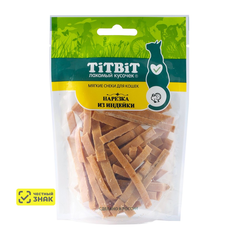 

TiTBiT Лакомство Нарезка из индейки для кошек, 40 гр.