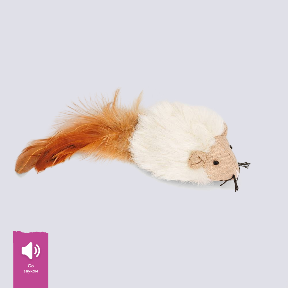 RURRI Игрушка с пищалкой для кошек Мышка, 9х4,3х5 см