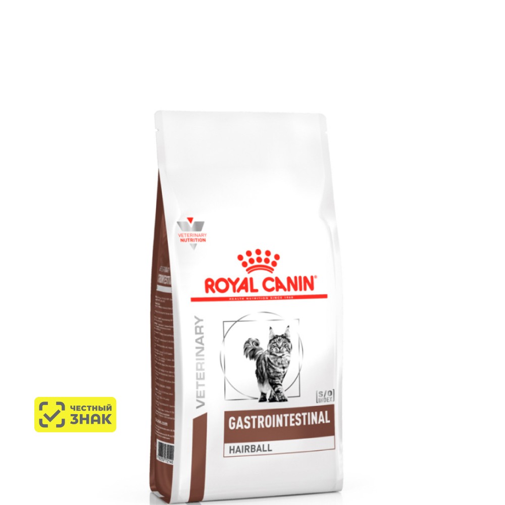 

Royal Canin Gastrointestinal Hairball Сухой диетический корм для выведения и профилактики образования волосяных комочков у кошек, 350 гр.