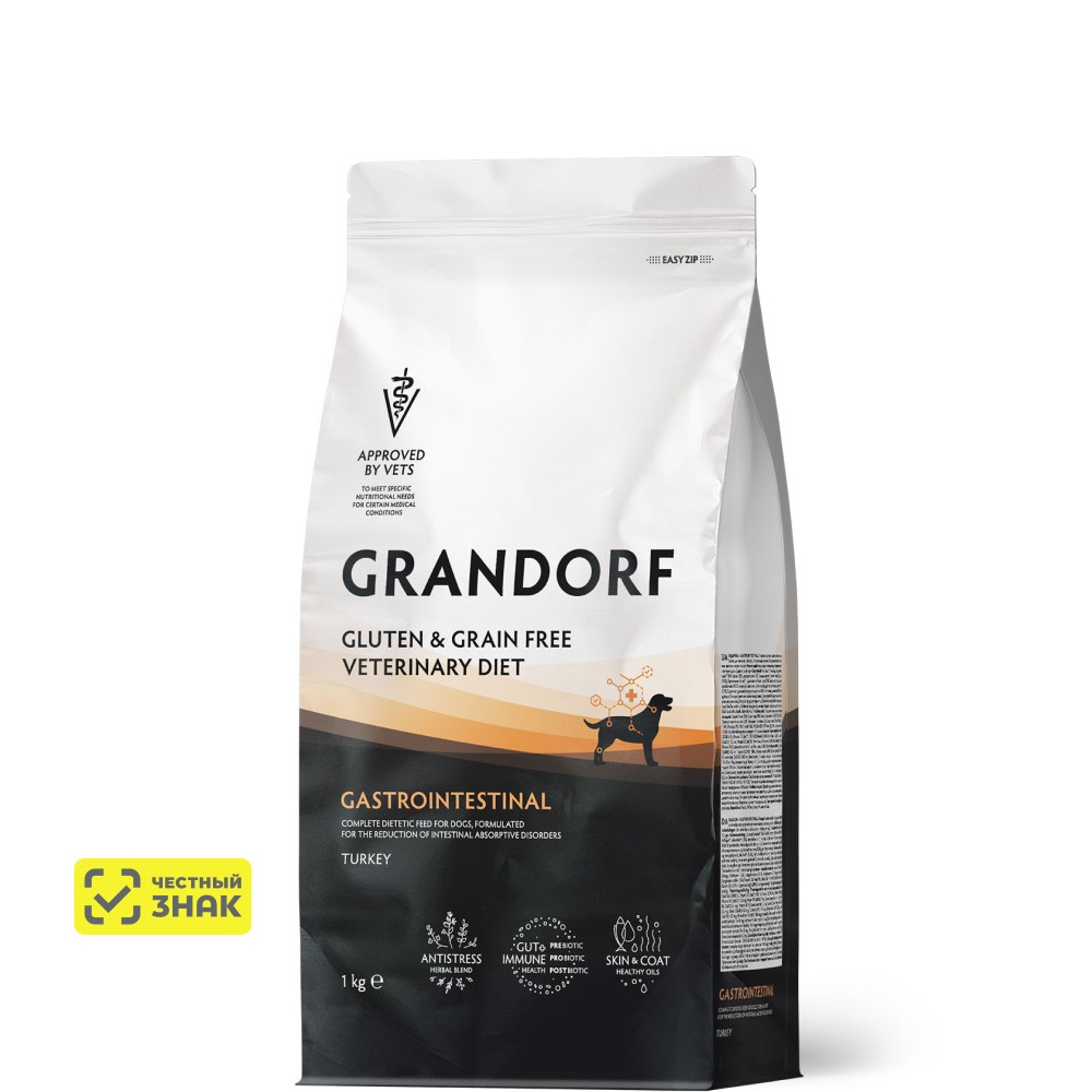 

GRANDORF Vet Gastrointestinal Сухой корм для собак при расстройствах пищеварения, 1 кг