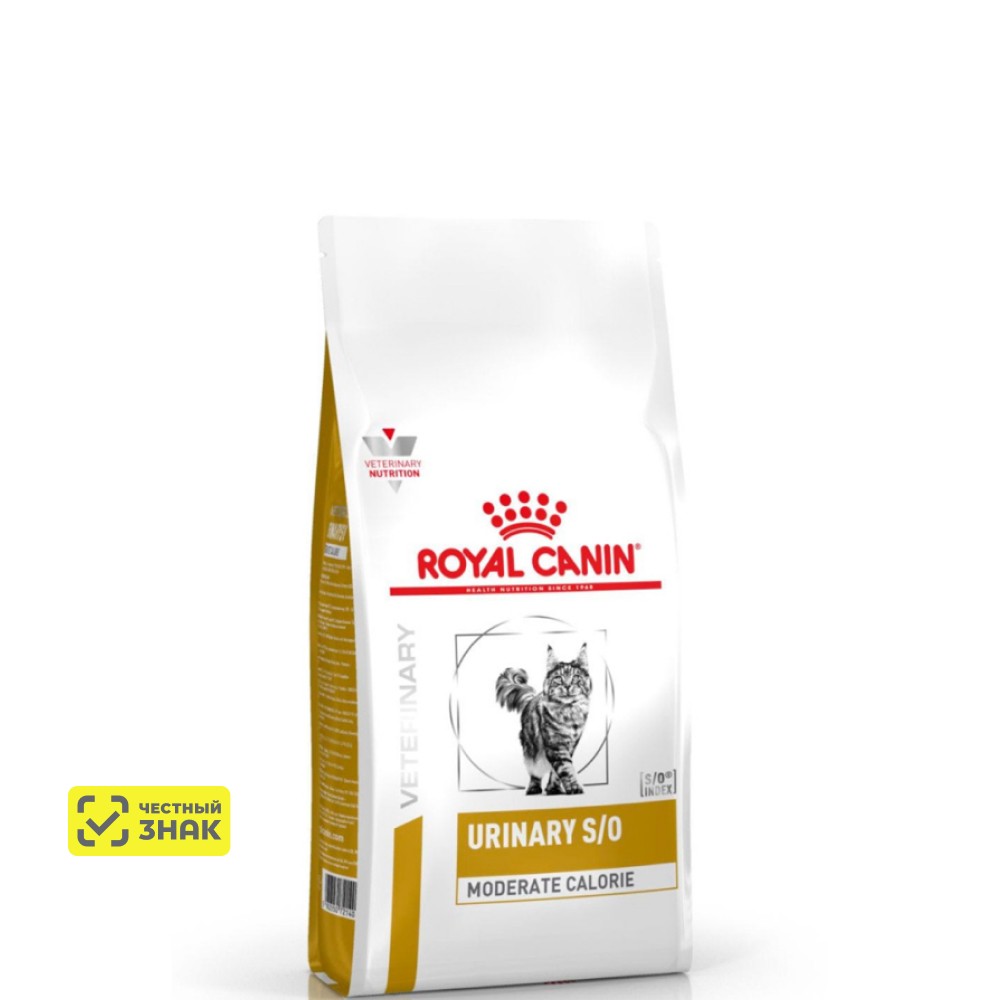 

Royal Canin Urinary S/O Moderate Calorie Сухой диетический корм для взрослых кошек, предрасположенных к набору лишнего веса, способствующий растворению струвитных камней, 350 гр.