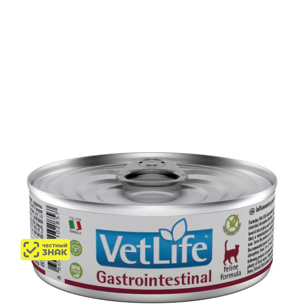 

Farmina Vet Life Gastrointestinal Влажный корм (консервы) для кошек при заболеваниях ЖКТ, 85 гр.