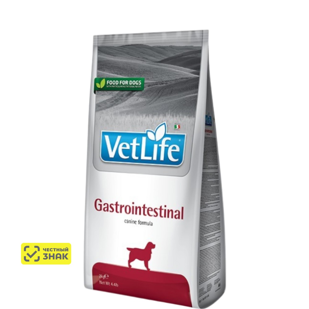 

Farmina Vet Life Gastrointestinal Сухой диетический корм для собак, при заболеваниях ЖКТ, с курицей, 2 кг