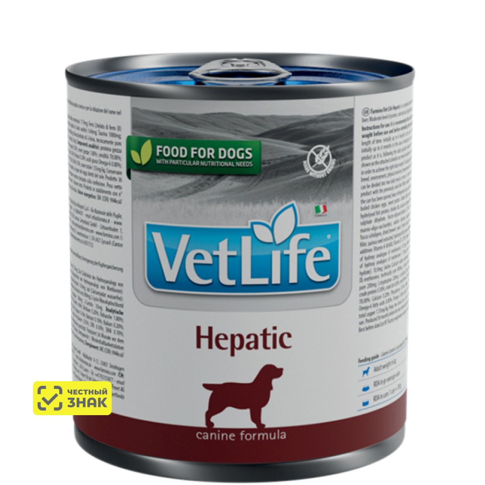 

Farmina Vet Life Hepatic Влажный корм (консервы) для собак при заболевание печени, 300 гр.