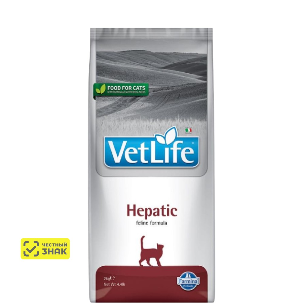 

Farmina Vet Life Hepatic Сухой диетический корм для кошек при хронической печеночной недостаточности, 2 кг