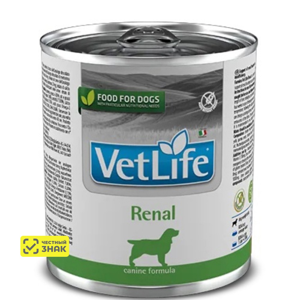 

Farmina Vet Life Renal Влажный корм (консервы) для собак при почечной недостаточности, 300 гр.