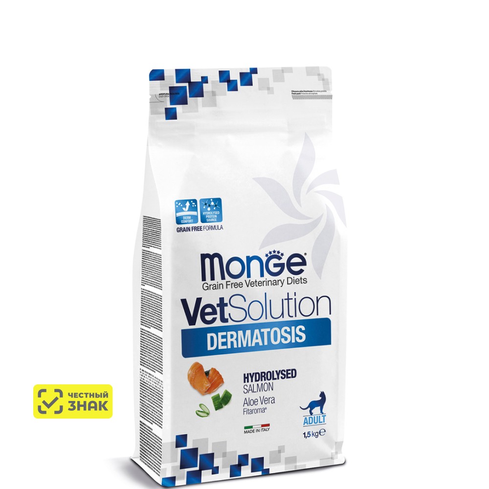 Monge VetSolution Cat Dermatosis Сухой корм для кошек при заболеваниях кожи, 1,5 кг
