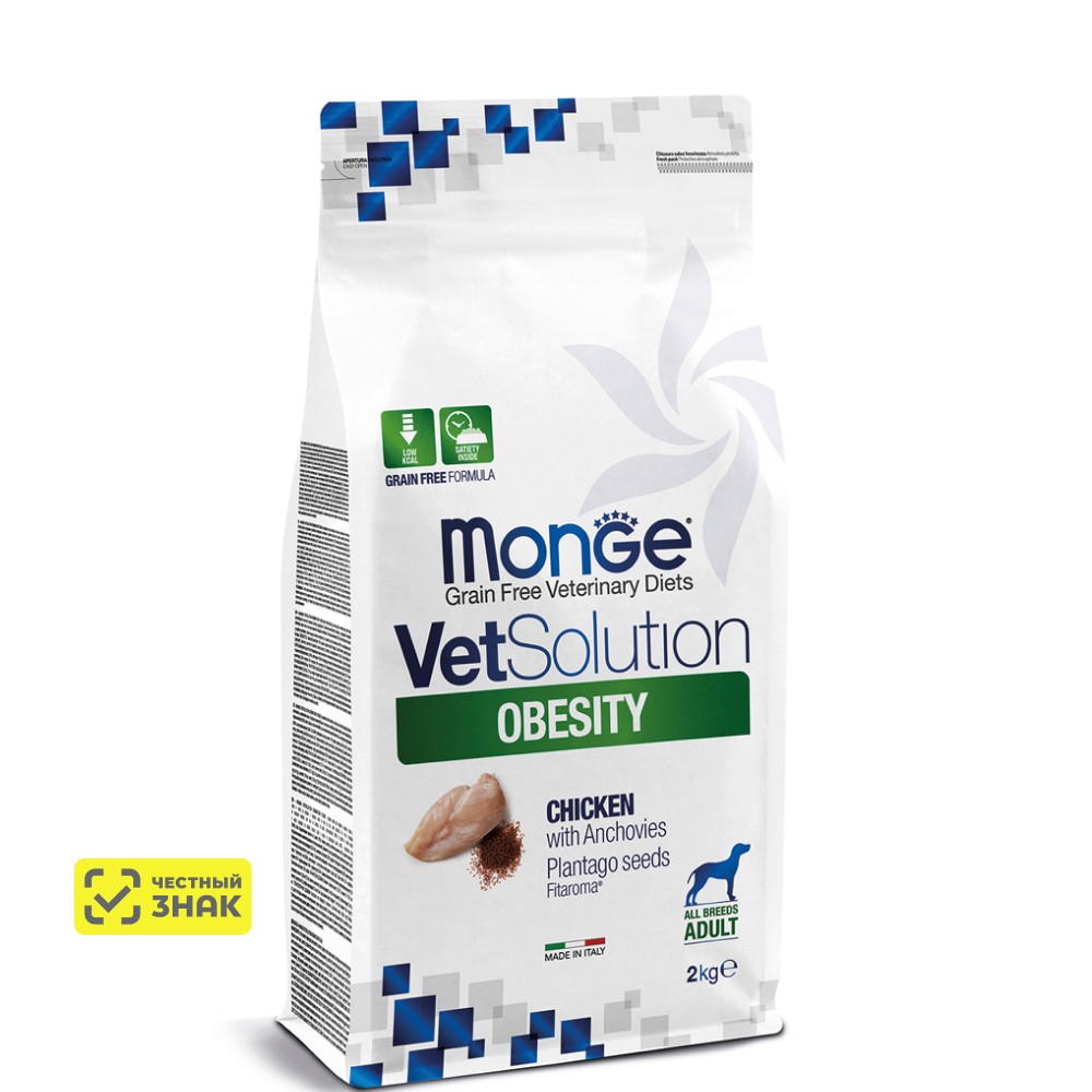 

Monge VetSolution Dog Obesity Сухой корм для собак при избыточном весе, 2 кг