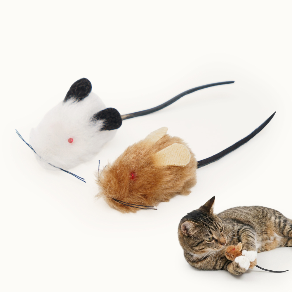 Pet hobby Игрушка для кошек Мышь меховая, 4,5 см (2 шт.)