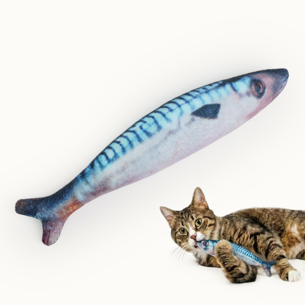 

Pet hobby Игрушка для кошек Рыба Скумбрия с валерианой и кошачьей мятой, Голубой