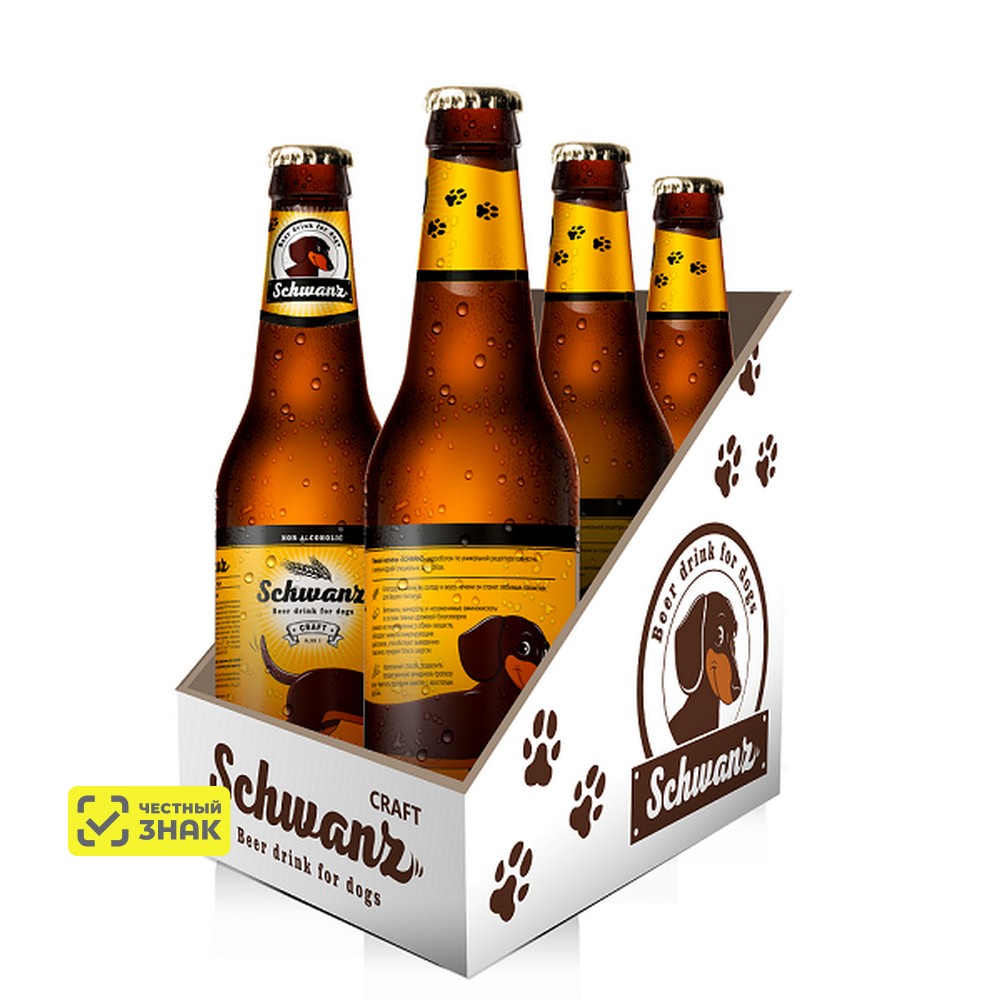 Schwanz Лакомство Пивной напиток для собак, 6 бутылок