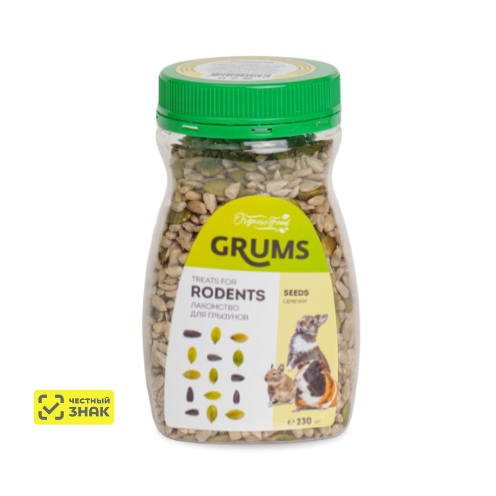 

GRUMS Лакомство Семена подсолнечника и тыквы для грызунов, 230 гр.