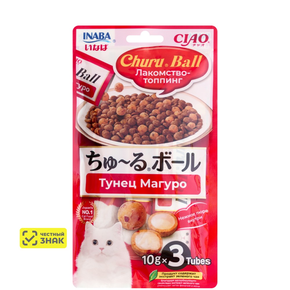 

INABA CIAO Лакомство-топпинг Тунец Магуро для кошек, 3х10 гр.