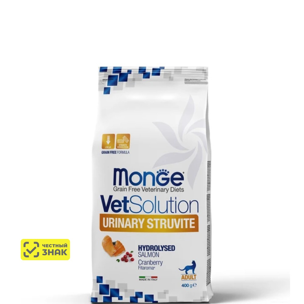 

Monge VetSolution Cat Urinary Struvite Сухой корм для кошек при заболеваниях мочеполовой системы, с лососем, 400 гр.