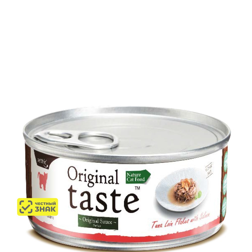 

Pettric Original Taste Влажный корм (консервы) для кошек, тунец с лососем в соусе, 70 гр.