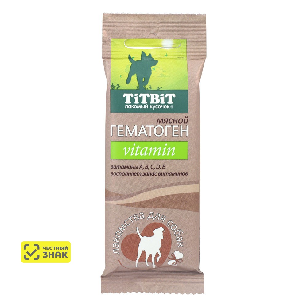

TiTBiT Лакомство Гематоген мясной Витамин (35 гр.) для собак