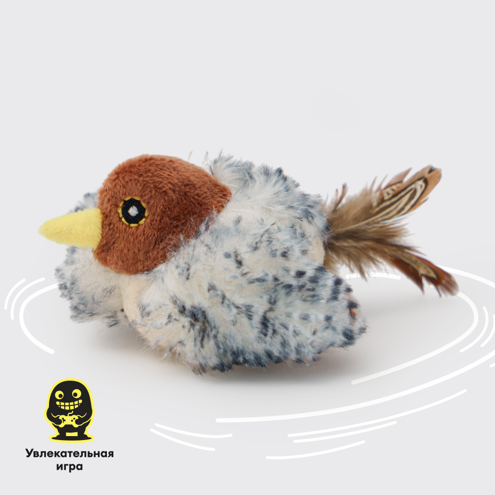 

Petmax Игрушка для кошек Птичка с микрочипом, 12 см, Разноцветный