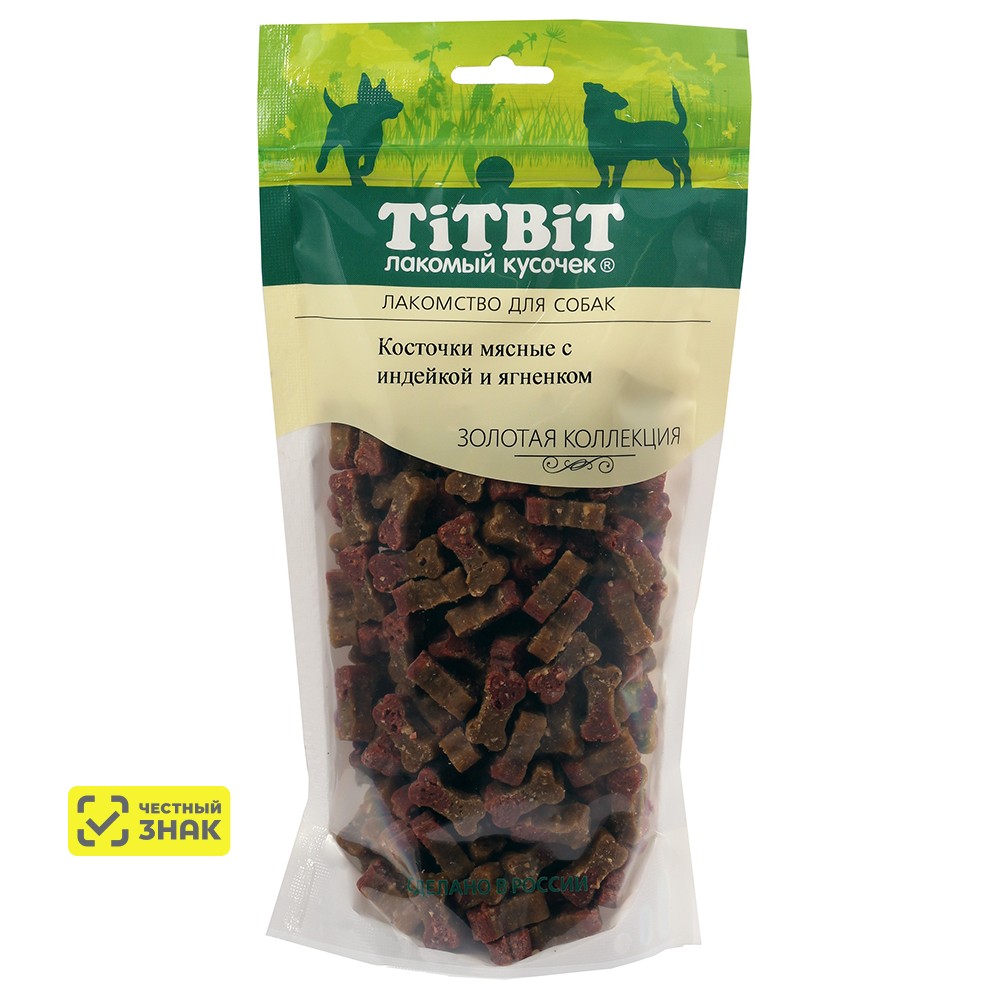 

TiTBiT Лакомство Косточки мясные с индейкой и ягненком для собак, 370 гр.