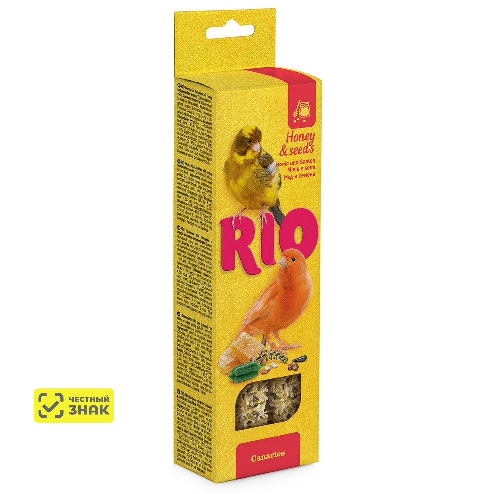 RIO Палочки для канареек с медом и полезными семенами 2x40 г