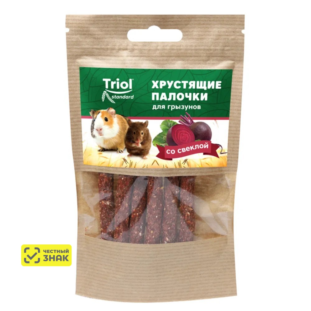 

Triol Лакомство хрустящие палочки со свеклой для грызунов, 30 гр.