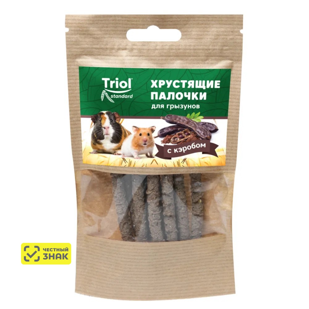 Triol Лакомство хрустящие палочки с кэробом для грызунов, 30 гр.