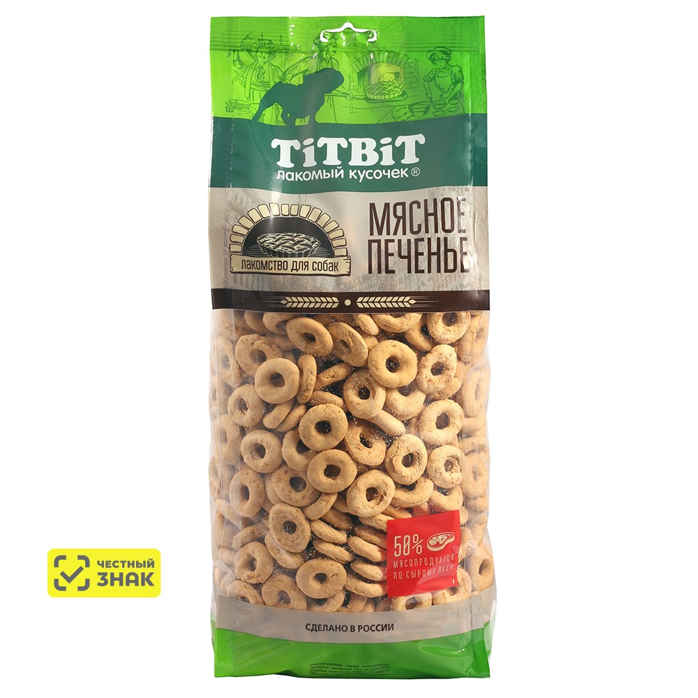 TiTBiT Лакомство Мясные сушки с говядиной для собак, 1 кг