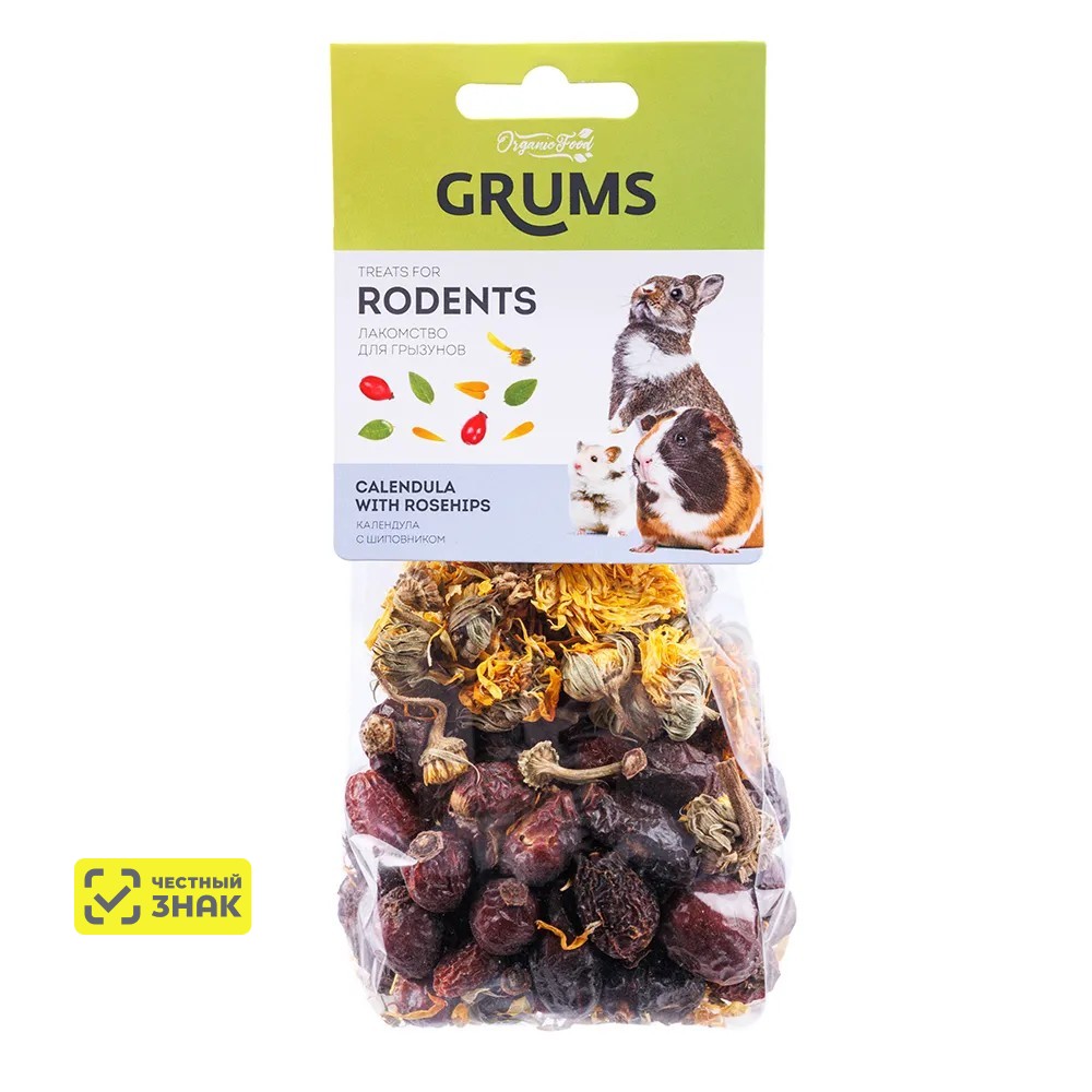 

GRUMS Лакомство для грызунов Календула с шиповником, 100 гр.