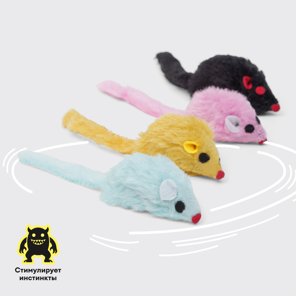 

Petmax Игрушка для кошек Мышка, , 4 шт