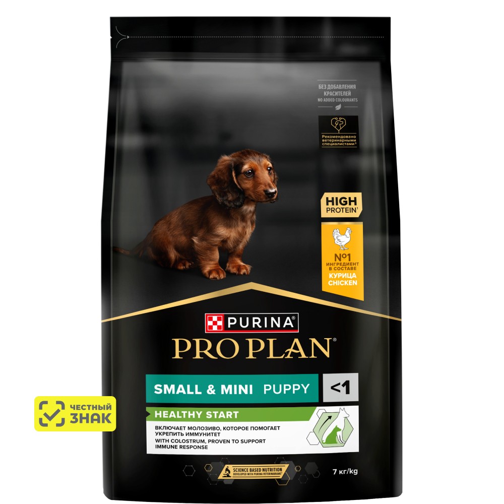PRO PLAN® Healthy Start Сухой корм для щенков мелких и карликовых пород, с высоким содержанием курицы, 7 кг