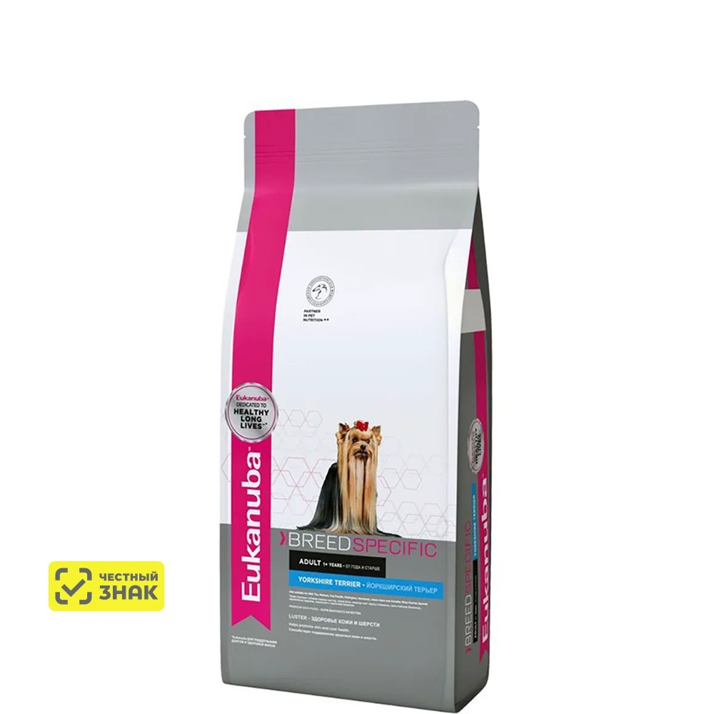 

Eukanuba Adult Specific Breed Сухой корм для собак породы йоркширский терьер, с курицей, 1 кг