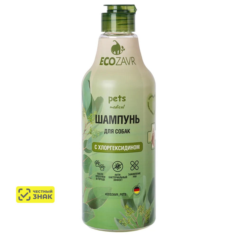 

Ecozavr Шампунь для собак с хлоргексидином 500мл
