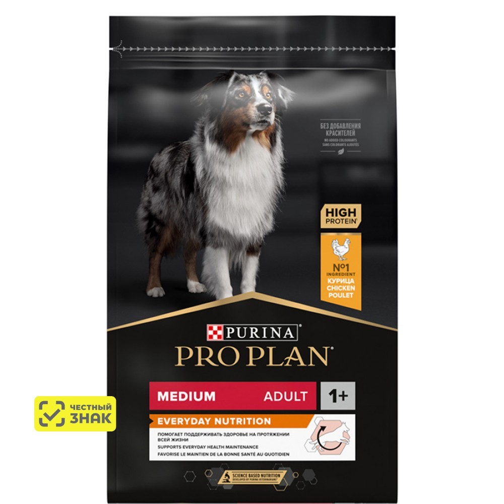 PRO PLAN® Everyday Nutrition Сухой корм для взрослых собак средних пород, с высоким содержанием курицы, 7 кг