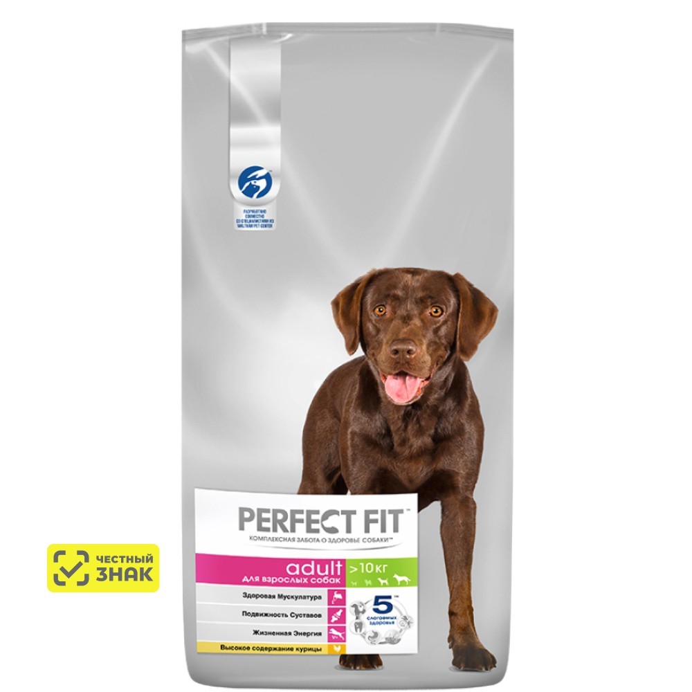 

Perfect Fit Сухой корм для собак средних и крупных пород, с курицей, 14,5 кг