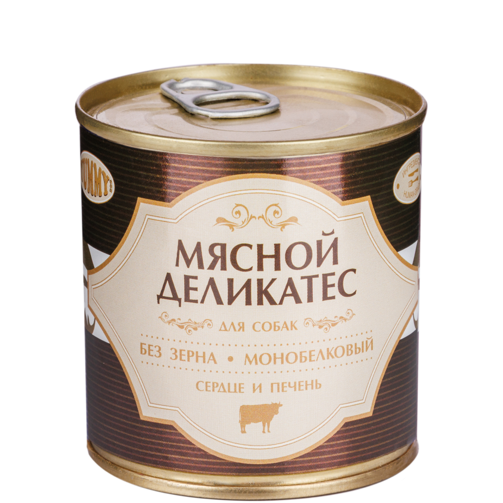 Yummy Влажный корм для взрослых собак Мясной деликатес, с натуральным сердцем и печенью в желе, 750 гр