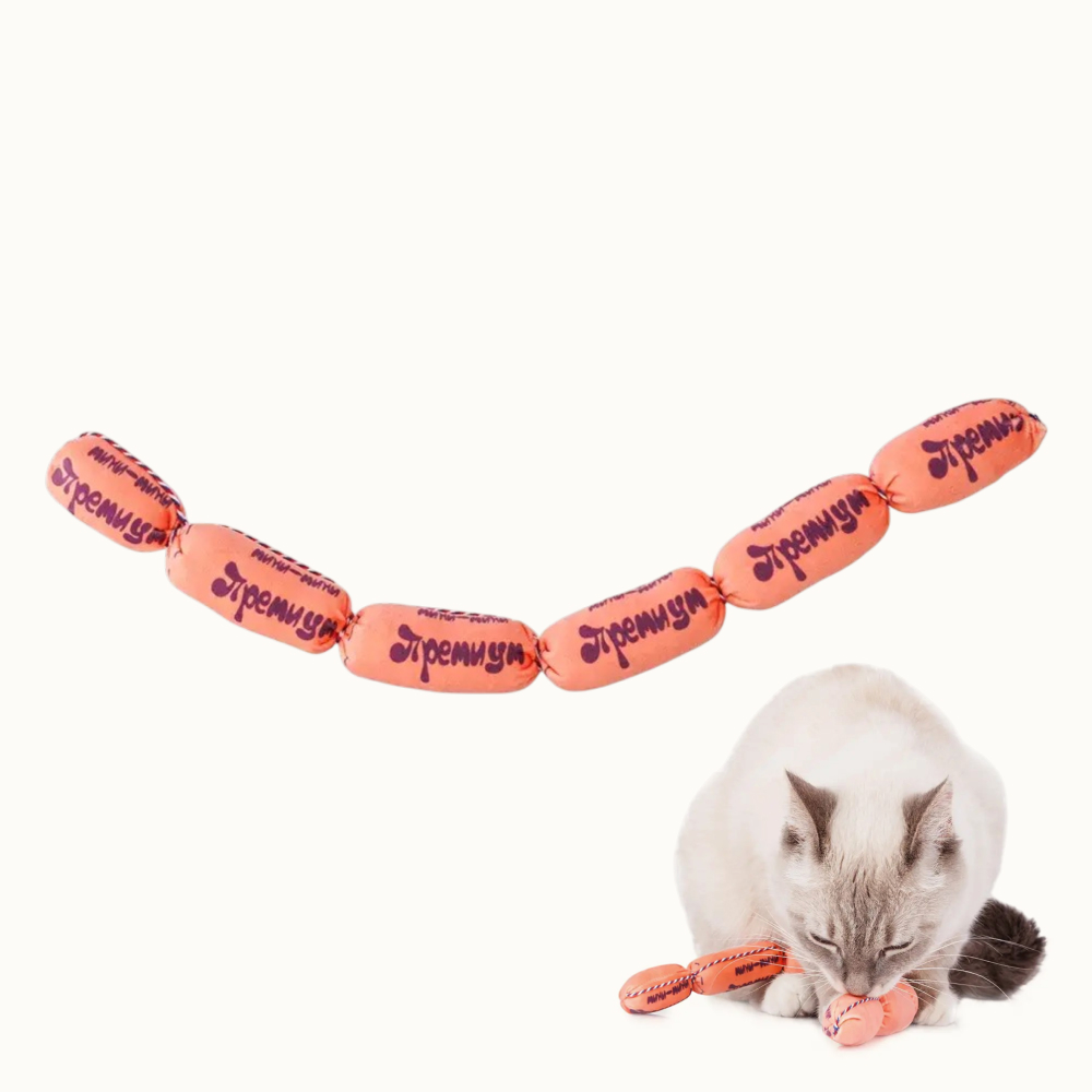 Pet hobby Игрушка с мятой для кошек Связка сосисок, 37х3 см